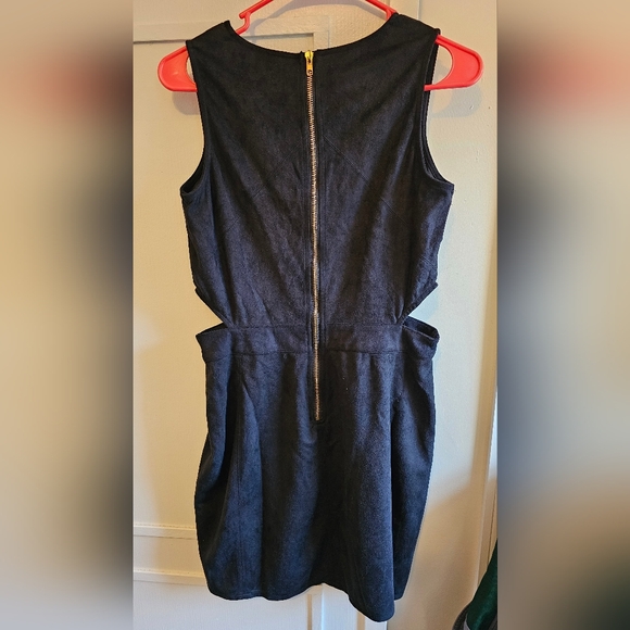 Black Suede Shift/Bodycon Dress - Picture 2 of 4